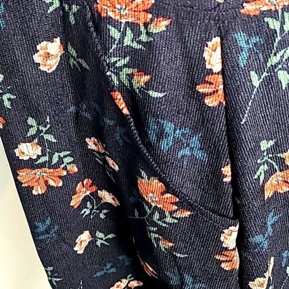 Shein Pinafore Dress, Black with Orange Floral, Zipper down front,Size XL, NWOT - Picture 6 of 10